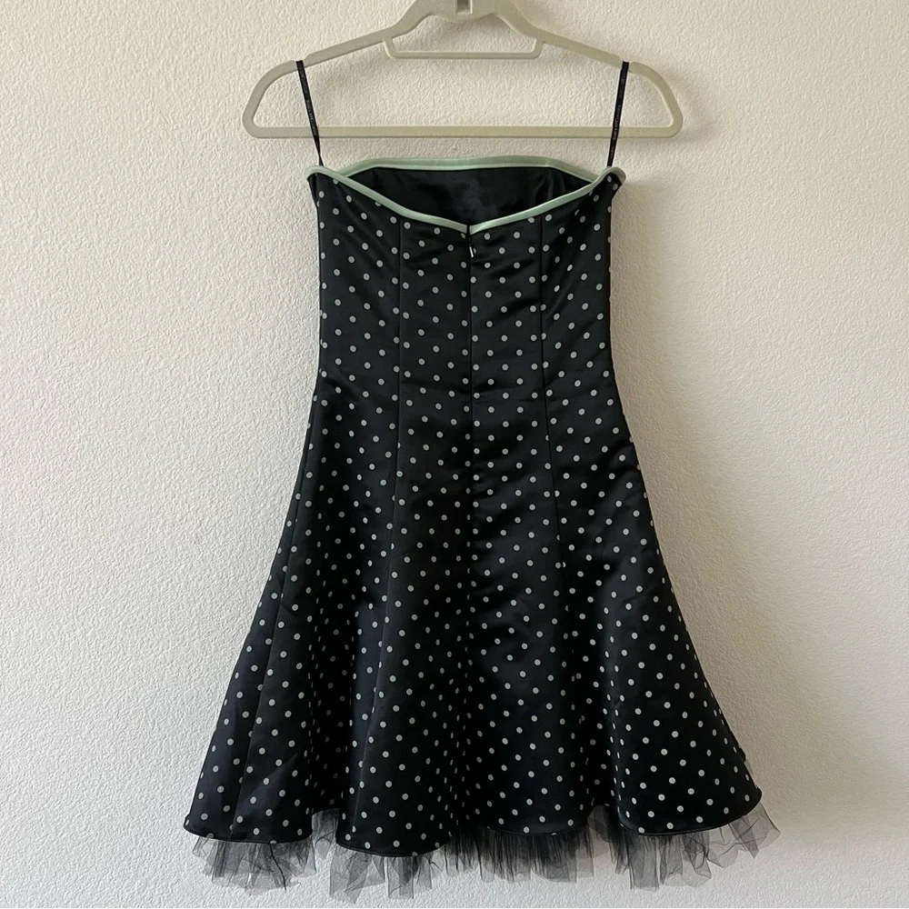 Vintage Jessica McClintock Gunne Sax Polka Dot Pin Up Party Dress Size 3/4